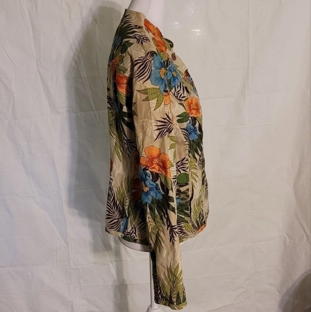 AMBER sun jacket size M petite blend of cotton and linen